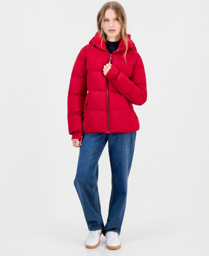 Tommy Hilfiger Women's Short Hooded Puffer Jacket, Created for Macy's - Crimson
