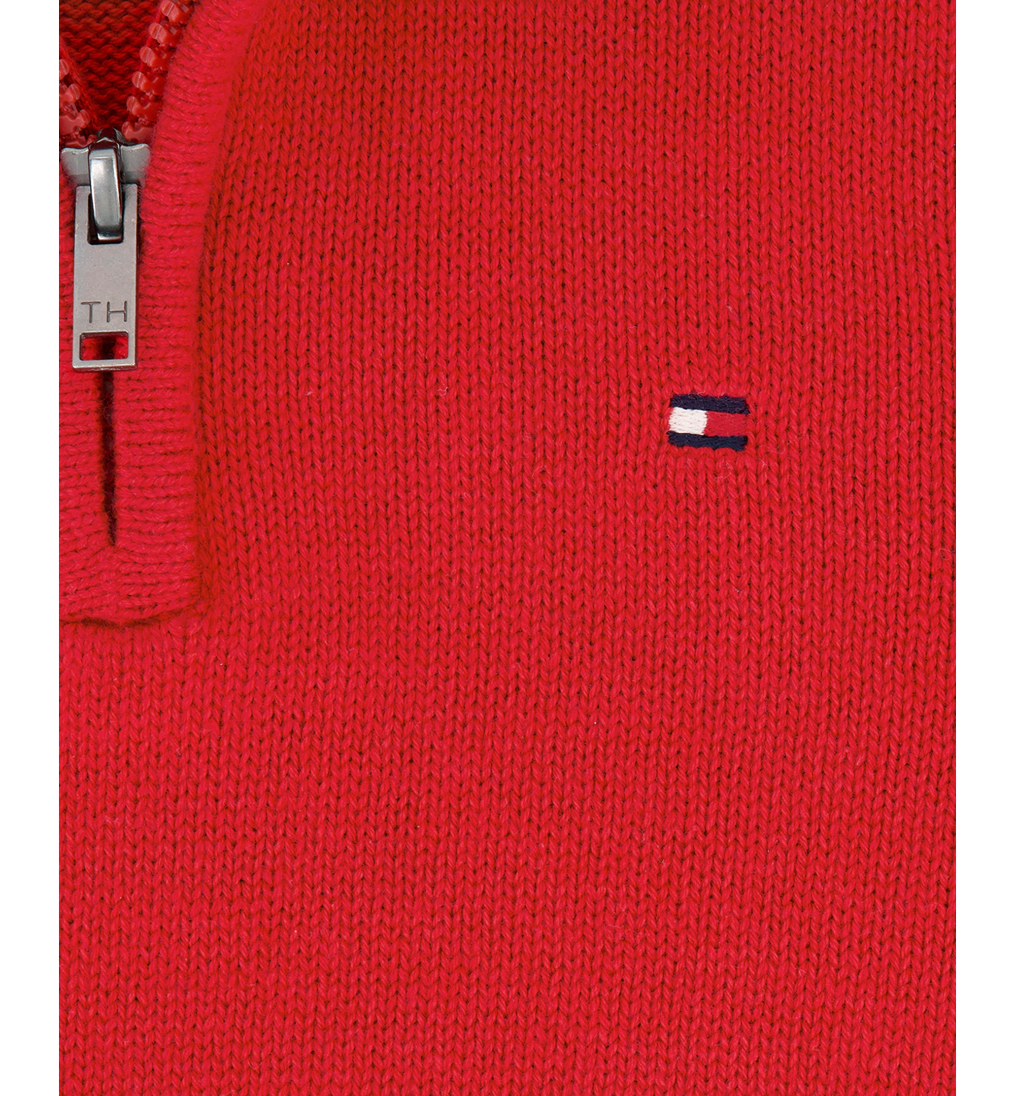 Tommy Hilfiger Boys' 8-20 Zipneck Cotton Quarter-Zip Sweater - Scarlet Sage