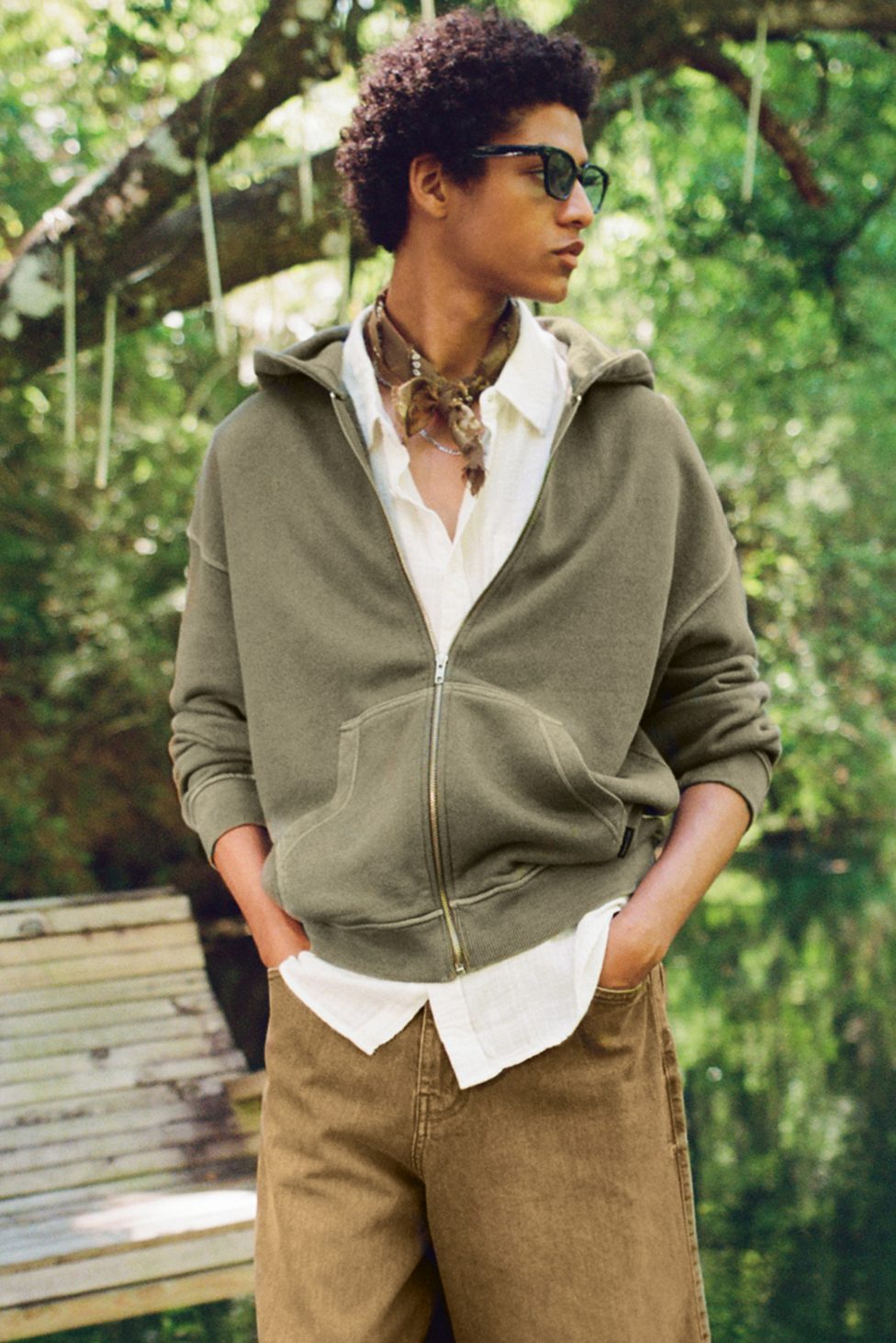 Standard Cloth Pregame Zip-Up Hoodie Sweatshirt - Olive