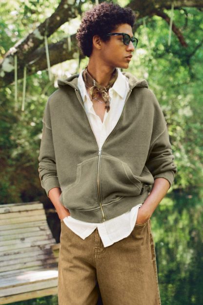Standard Cloth Pregame Zip-Up Hoodie Sweatshirt - Olive