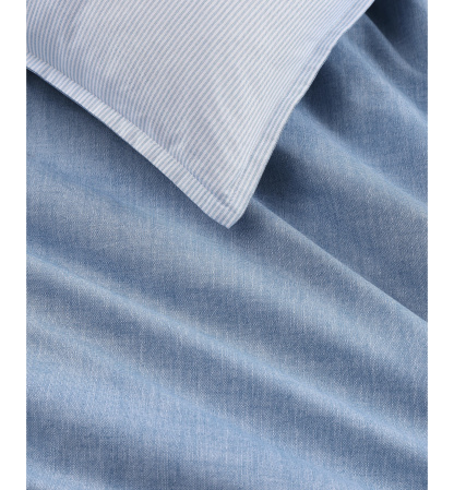 Tommy Hilfiger Classic Texture Cotton Duvet Cover Set - Stonewash Blue