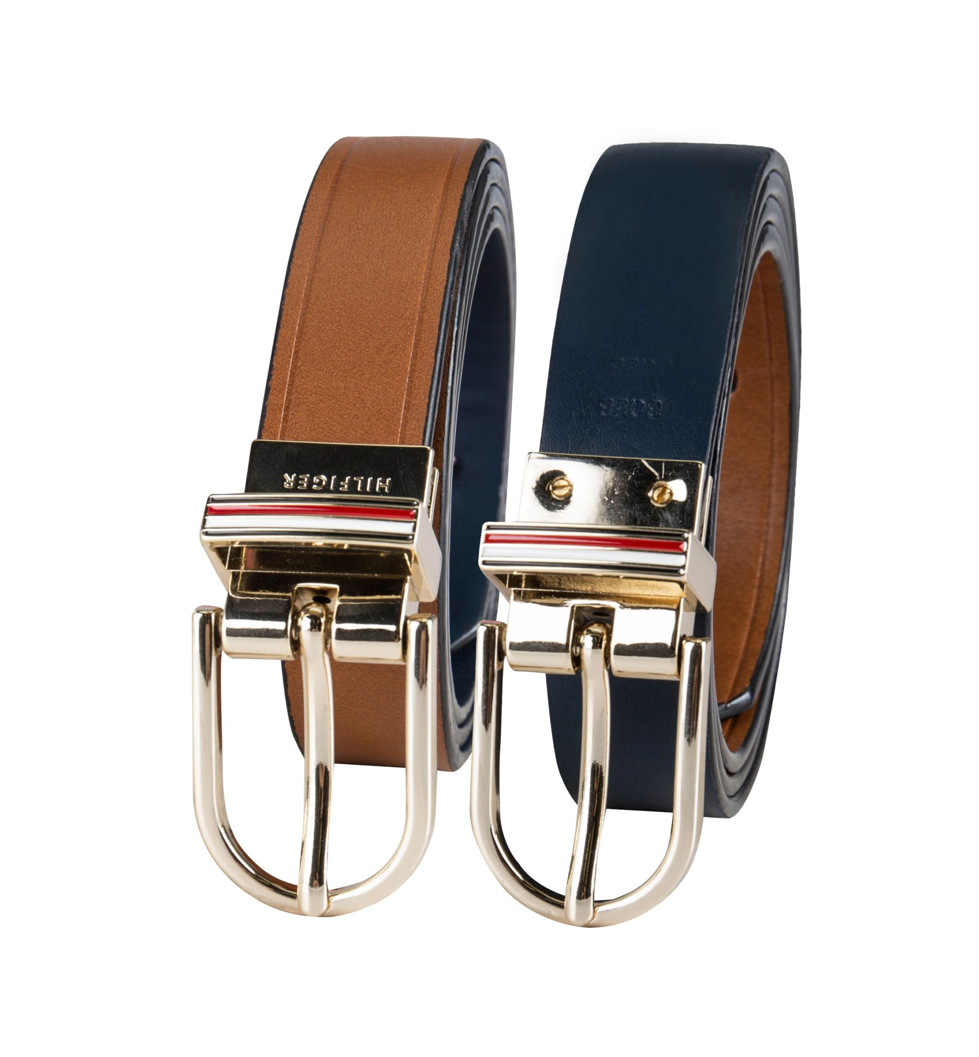 Tommy Hilfiger Women's Reversible Dress Casual Belt - Tan, Navy