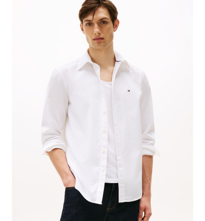 Tommy Hilfiger Men's Regular-Fit Stretch Poplin Button-Down Shirt - White