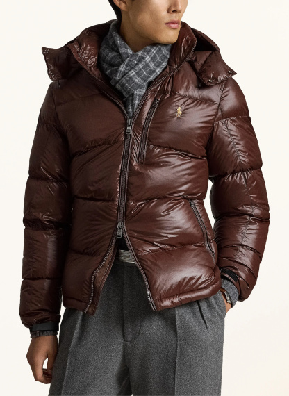 POLO RALPH LAUREN Daunenjacke GORHAM mit abnehmbarer Kapuze – DUNKELBRAUN