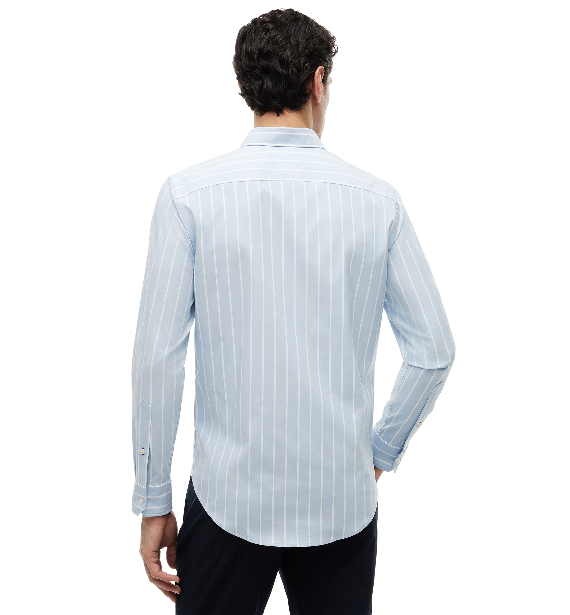 Tommy Hilfiger Men's Performance Poplin Stripe Shirt - Breezy Blue/Stripe
