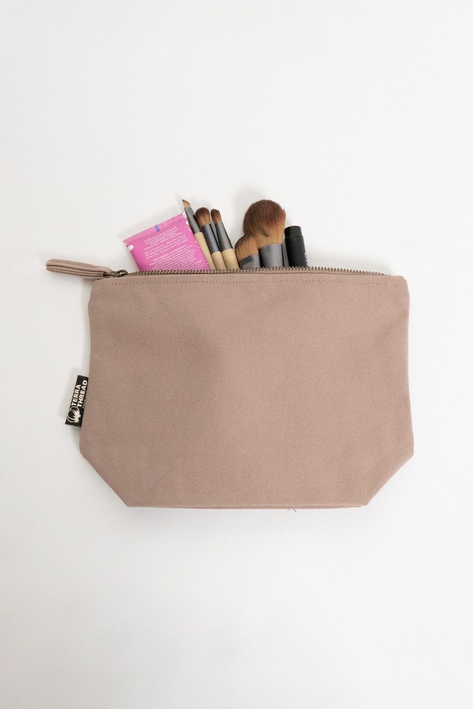 Terra Thread Organic Cotton Canvas Zippered Pouch - Beige