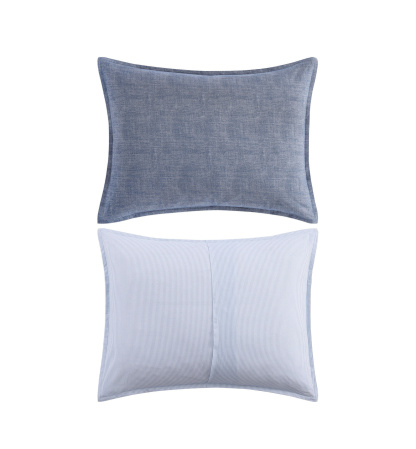 Tommy Hilfiger Classic Texture Cotton Duvet Cover Set - Dark Chambray, Navy Blue