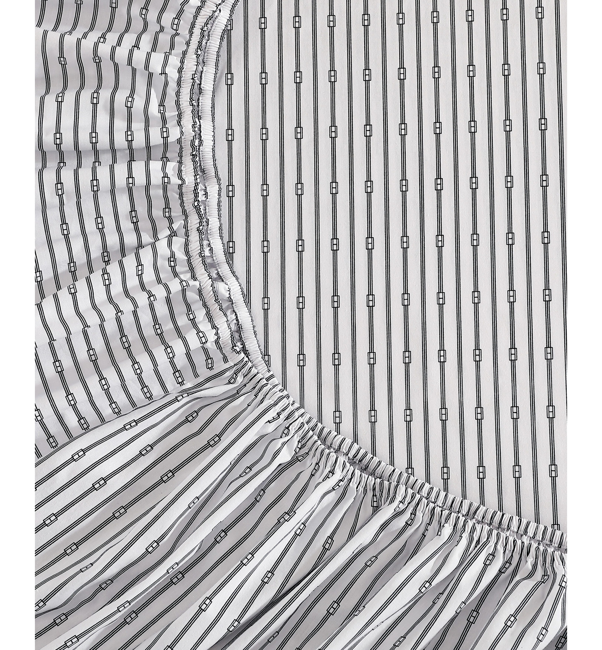 Tommy Hilfiger Printed 200-Thread Count Cotton Percale Sheet Set - Monogram Navy