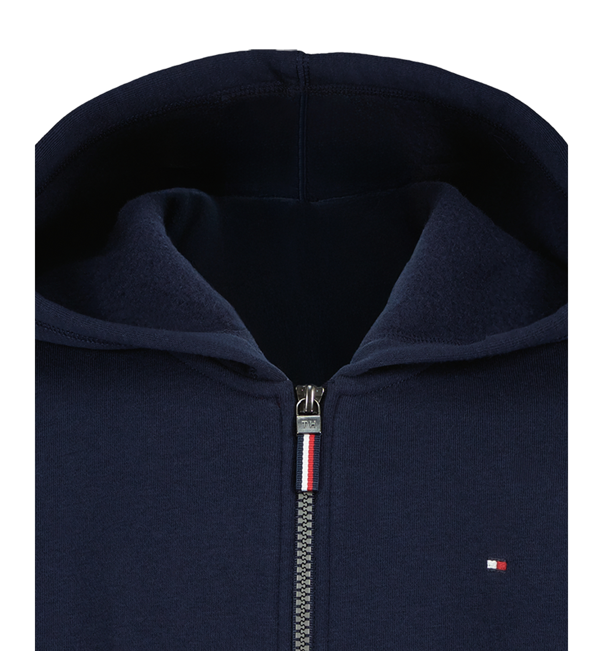 Tommy Hilfiger Boys' 8-20 Signature Full Zip Kangaroo-Pocket Cotton-Polyester Blend Zip Hoodie - Navy Blazer