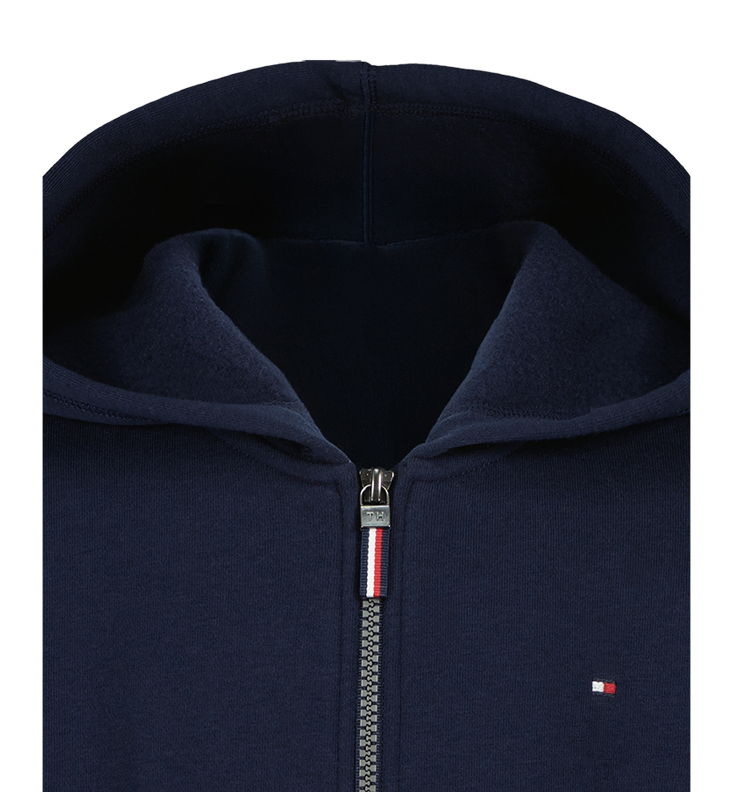 Tommy Hilfiger Boys' 8-20 Signature Full Zip Kangaroo-Pocket Cotton-Polyester Blend Zip Hoodie - Navy Blazer