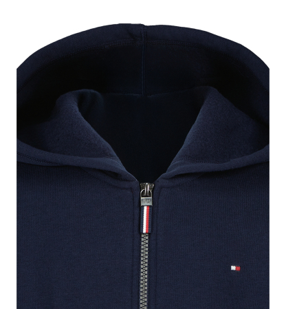 Tommy Hilfiger Boys' 8-20 Signature Full Zip Kangaroo-Pocket Cotton-Polyester Blend Zip Hoodie - Navy Blazer