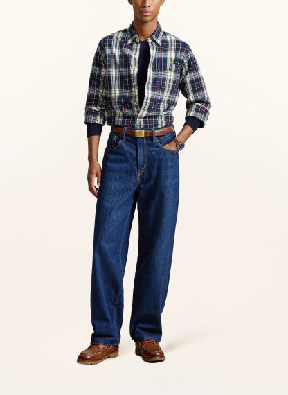 POLO RALPH LAUREN Hemd Custom Fit – DUNKELBLAU / ECRU / ROT