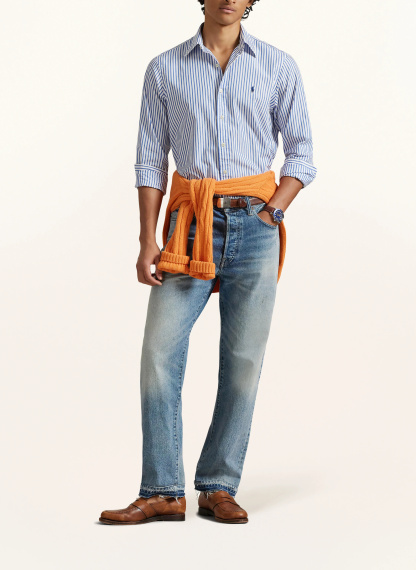 POLO RALPH LAUREN Hemd Custom Fit – DUNKELBLAU / WEISS