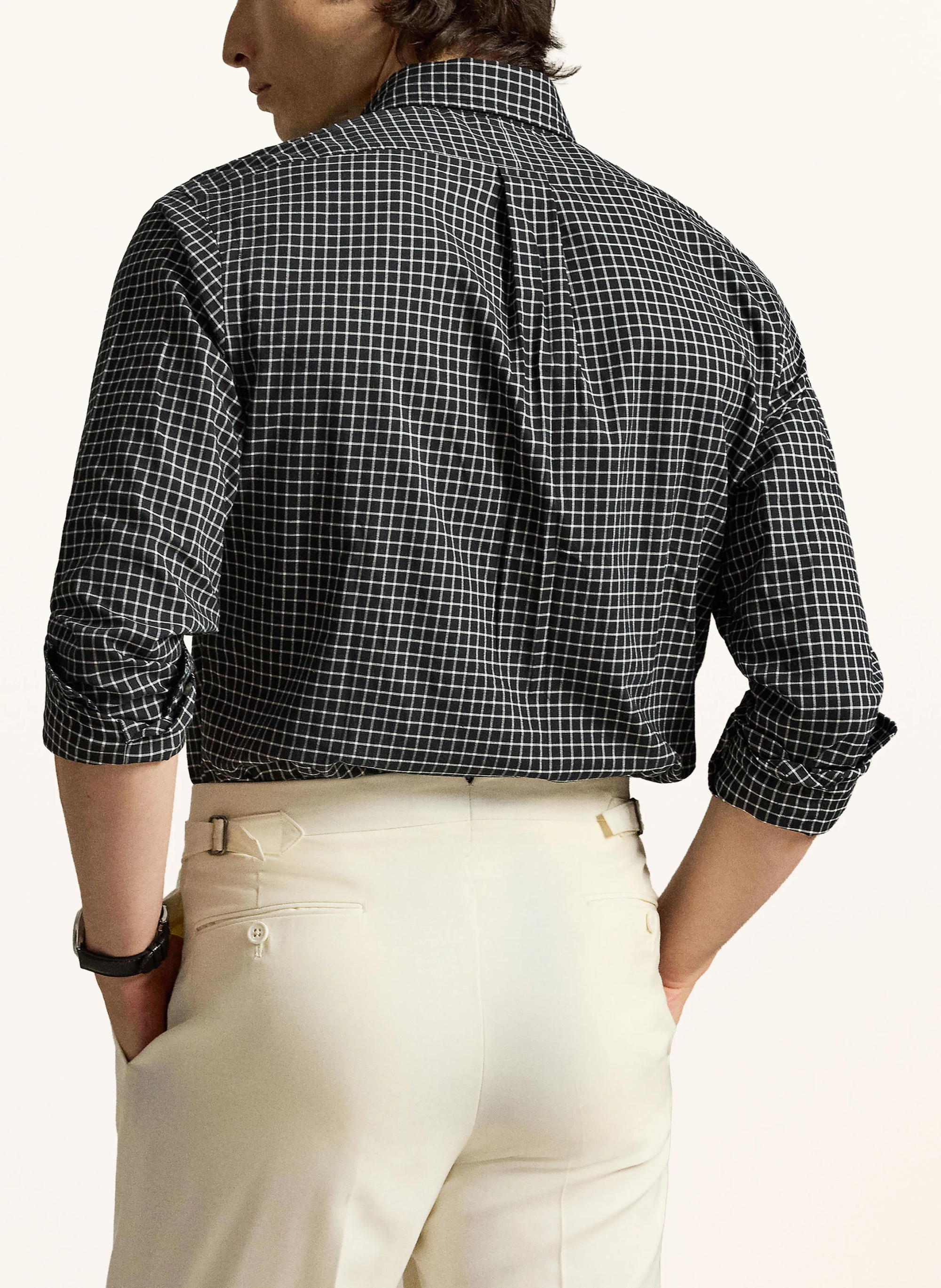POLO RALPH LAUREN Hemd Custom Fit – SCHWARZ / WEISS