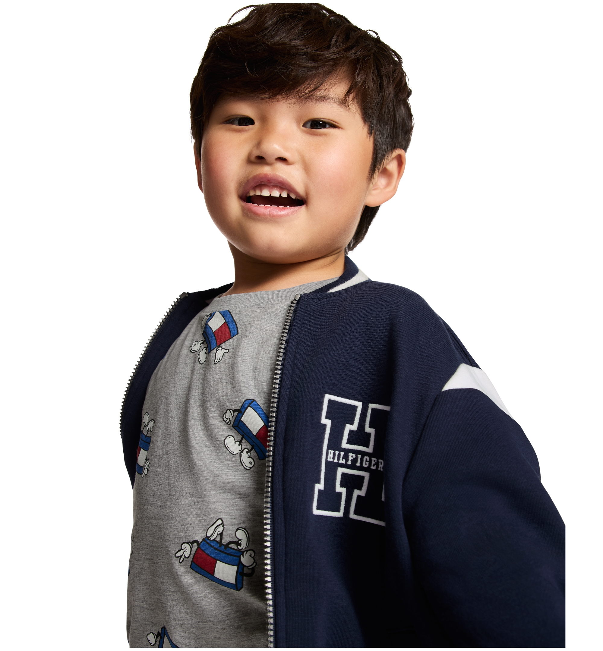 Tommy Hilfiger Boys' 2T-7 Collegiate Varsity Zip-Front Jacket - Navy Blazer