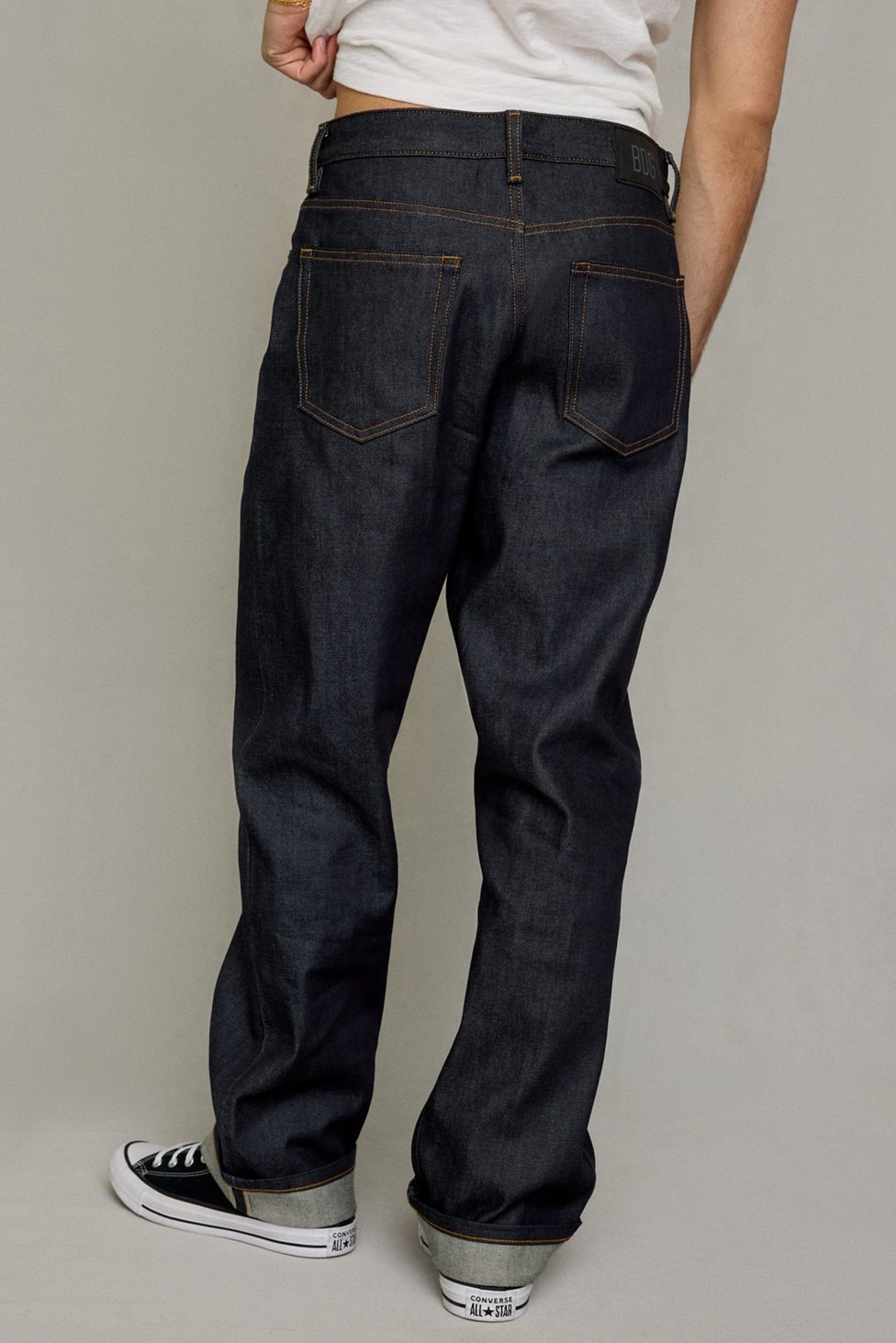 BDG Relaxed Straight Fit Premium Selvedge Jeans - Vintage Denim Dark