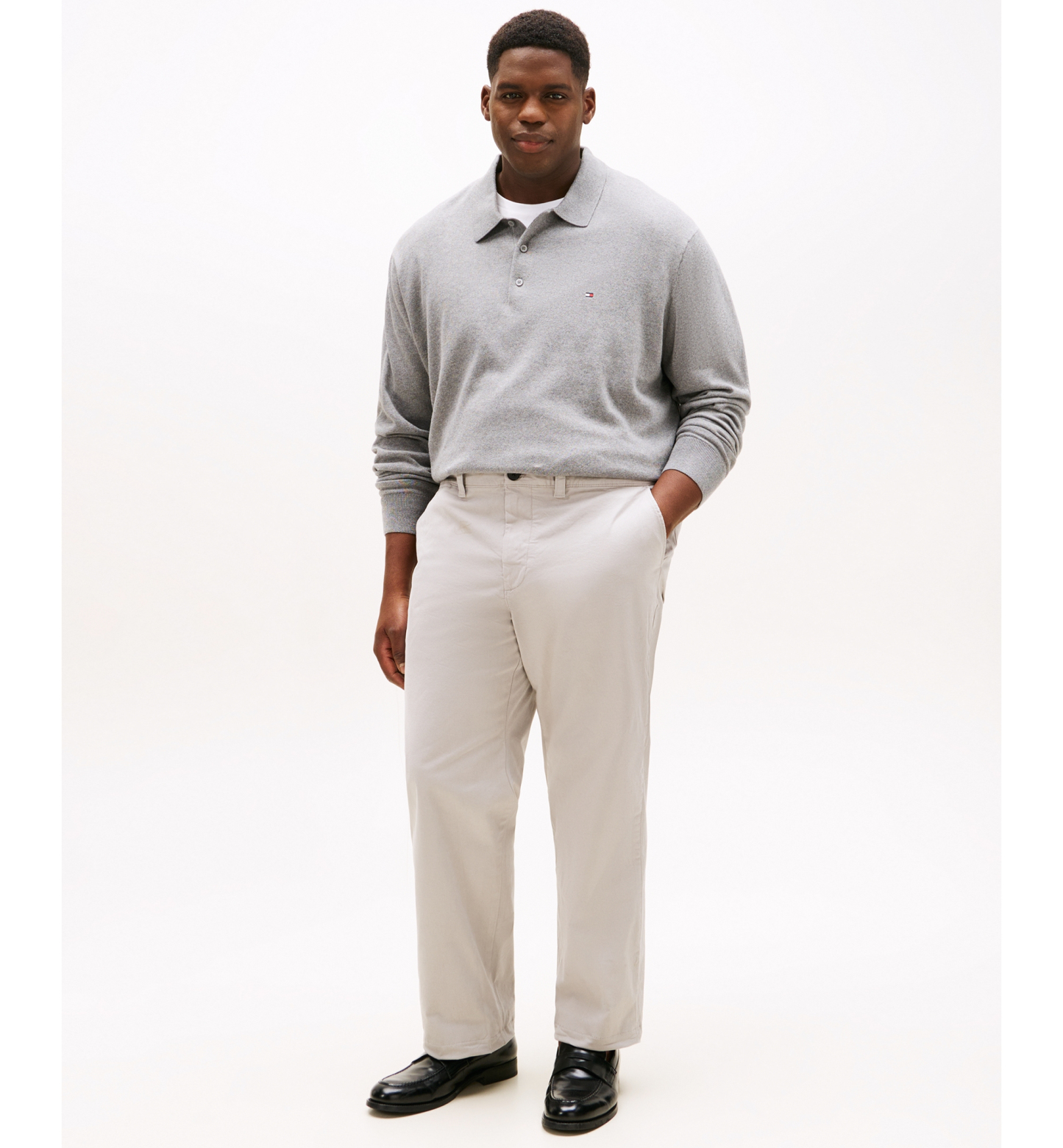 Tommy Hilfiger Men's Big & Tall TH Flex Stretch Custom-Fit Chino Pants - Drizzle