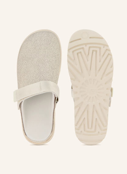 UGG Plateau-Pantoletten GOLDENSTAR CRACKLE – WEISS / SILBER