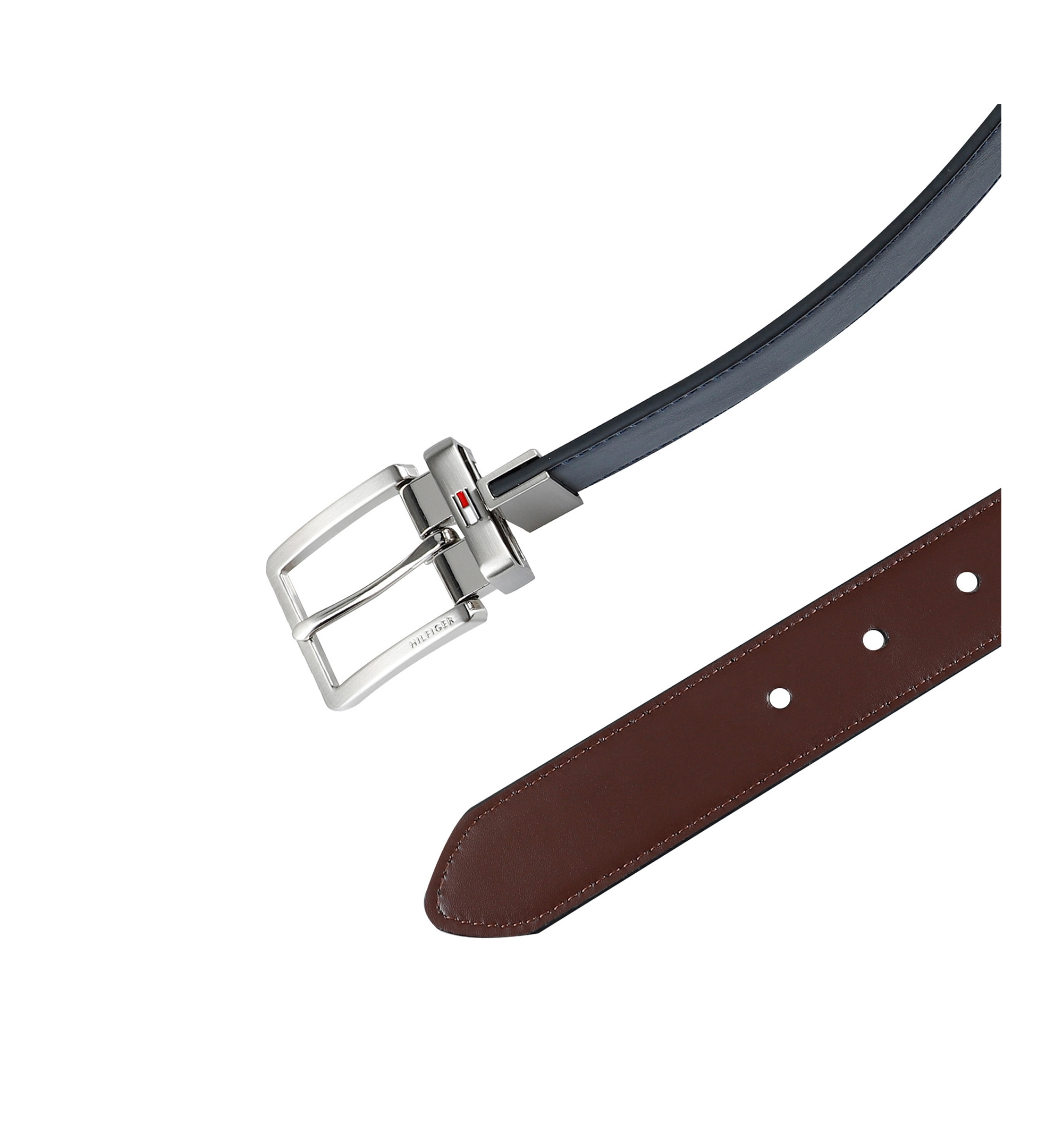 32MM Tommy Hilfiger Men's Two-In-One Reversible Dress Belt - Navy/Brown