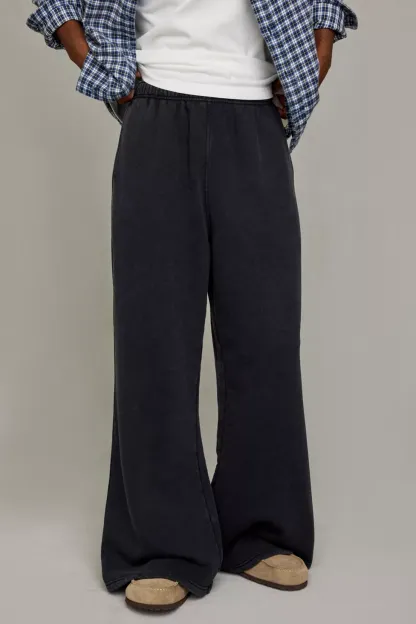 Standard Cloth Flare Sweatpants - Washed Black