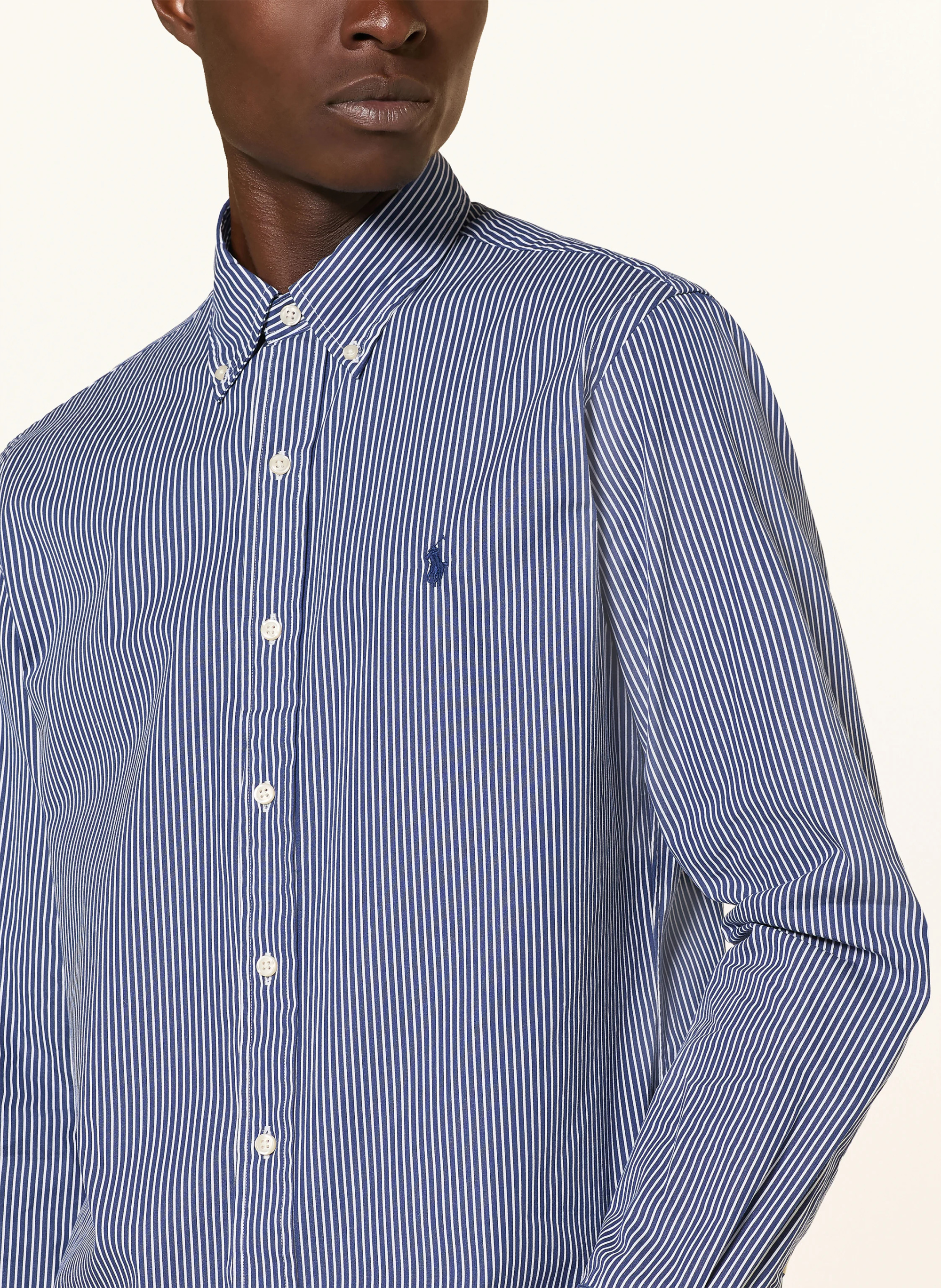 POLO RALPH LAUREN Hemd Custom Fit – DUNKELBLAU / WEISS