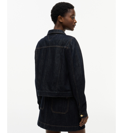 Tommy Hilfiger Women's Cotton Collared Denim Jacket - Rinse