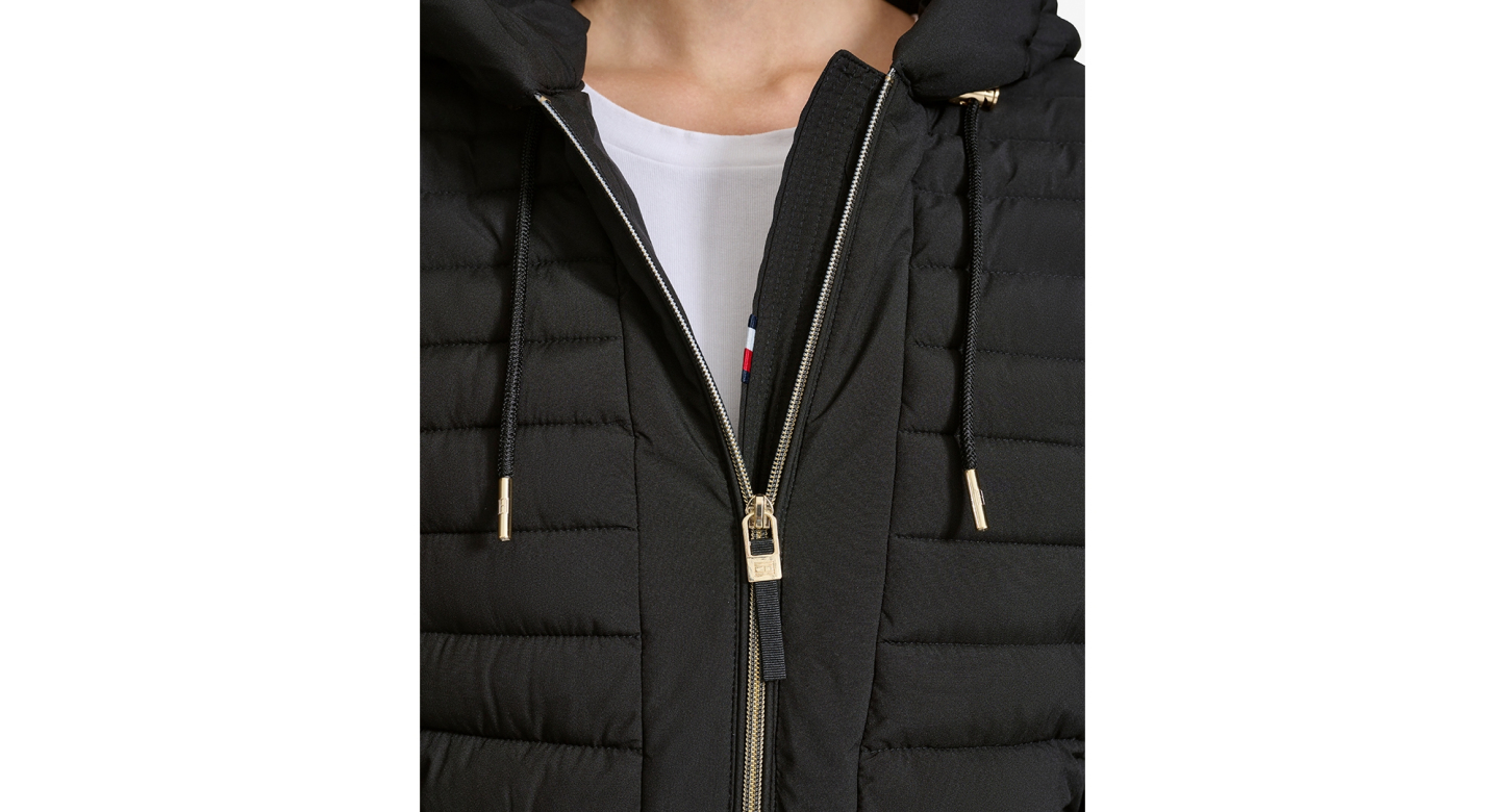 Tommy Hilfiger Women's Hooded Packable Puffer Coat - Black