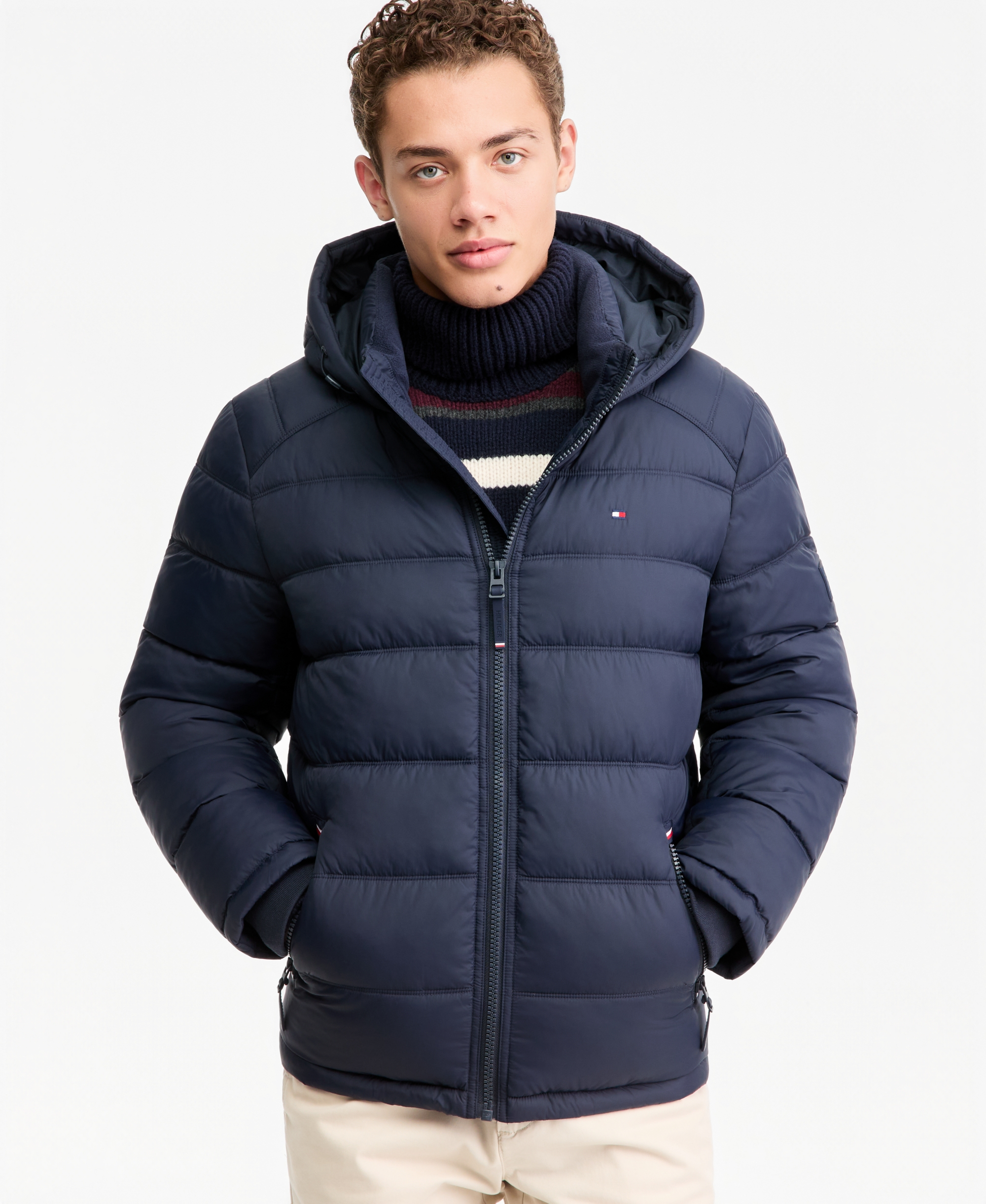 Tommy Hilfiger Men's Hooded Puffer Jacket - Midnight Navy