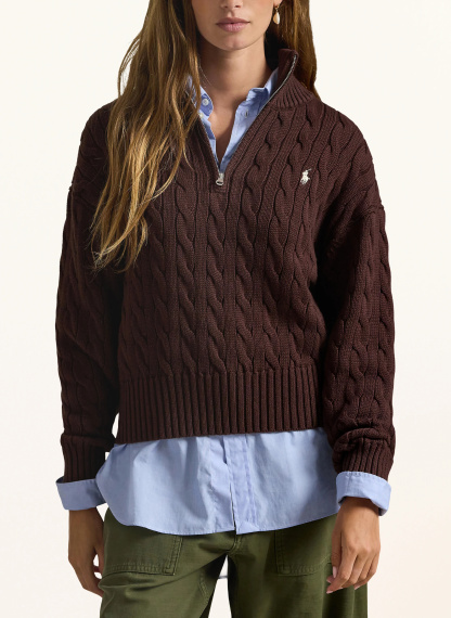 POLO RALPH LAUREN Troyer – DUNKELBRAUN / CREME