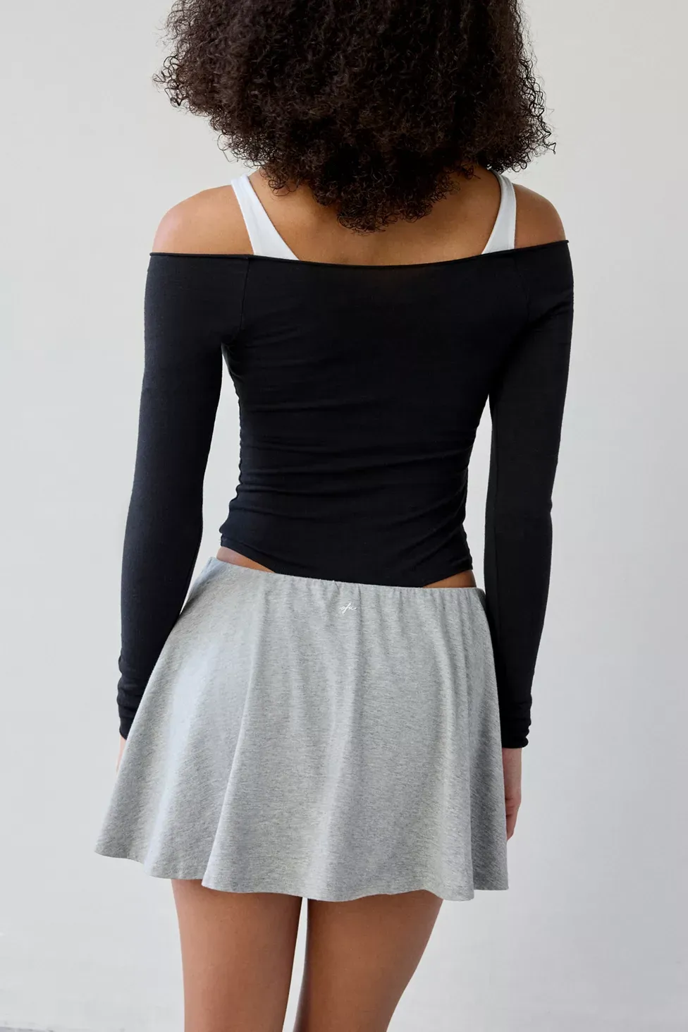 Out From Under Bec Mid-Rise Skater Mini Skort - Grey