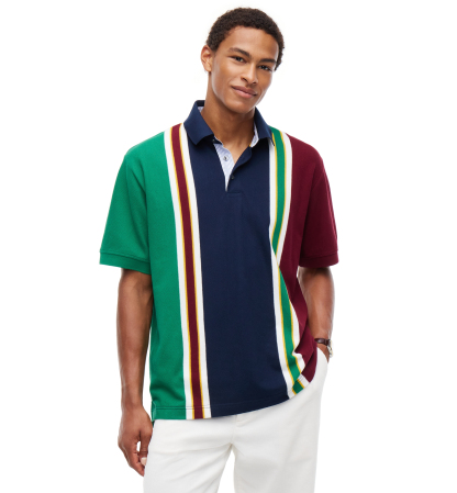Tommy Hilfiger Men's American Icons Heritage Stripe Cotton Piqué Polo Shirt, Created for Macy's - Nouveau Green Heritage Stripe