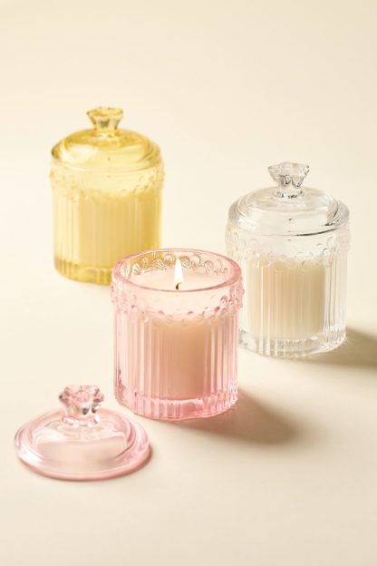 Glass Flower Jar 7 oz Scented Candle - Withered Rose Petals