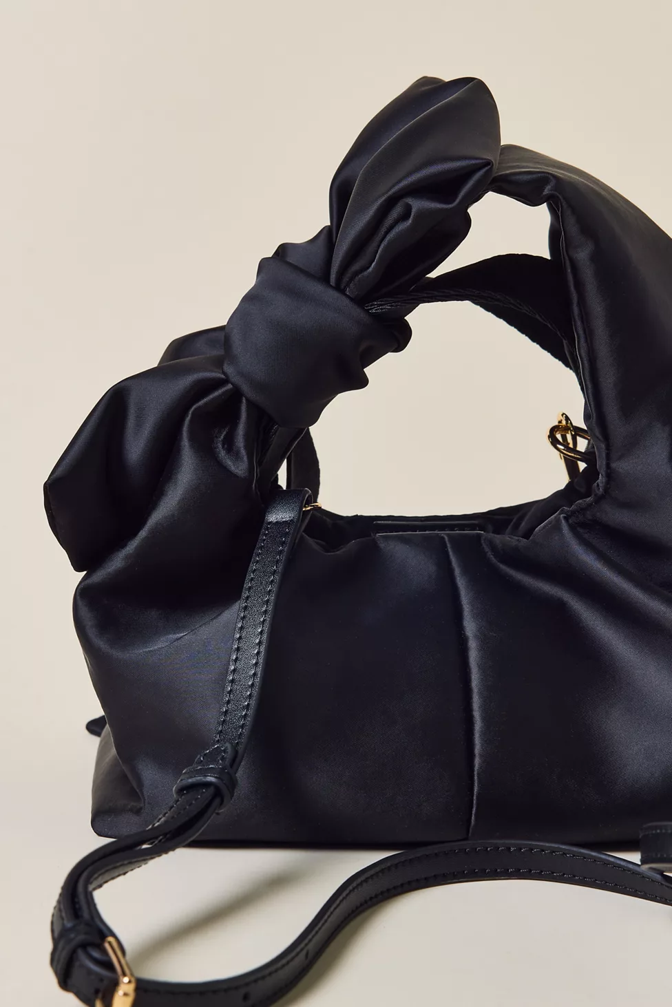 UO Halle Bow Satin Crossbody Bag - Black