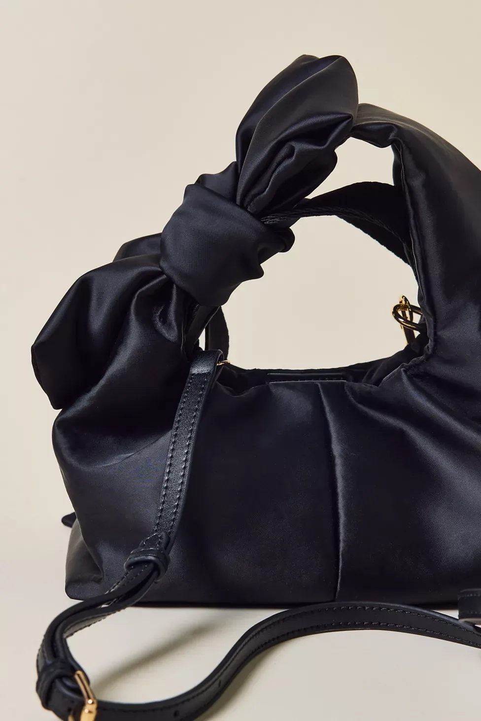 UO Halle Bow Satin Crossbody Bag - Black