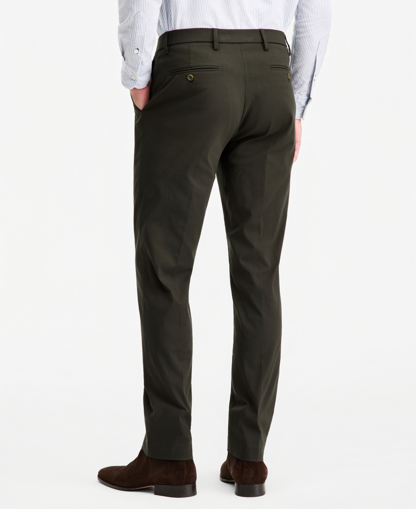 Tommy Hilfiger Men's Modern-Fit Stretch Dress Fall Pants - Olive Green
