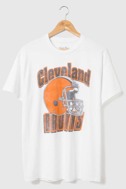 Junk Food NFL Throwback Helmet Flea Market Tee - Cleveland Browns