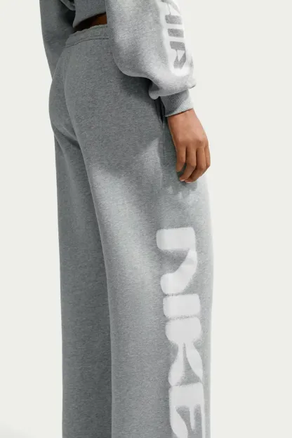 Nike Sportswear Studio Fleece Graphic Straight-Leg Sweatpants - Dark Grey