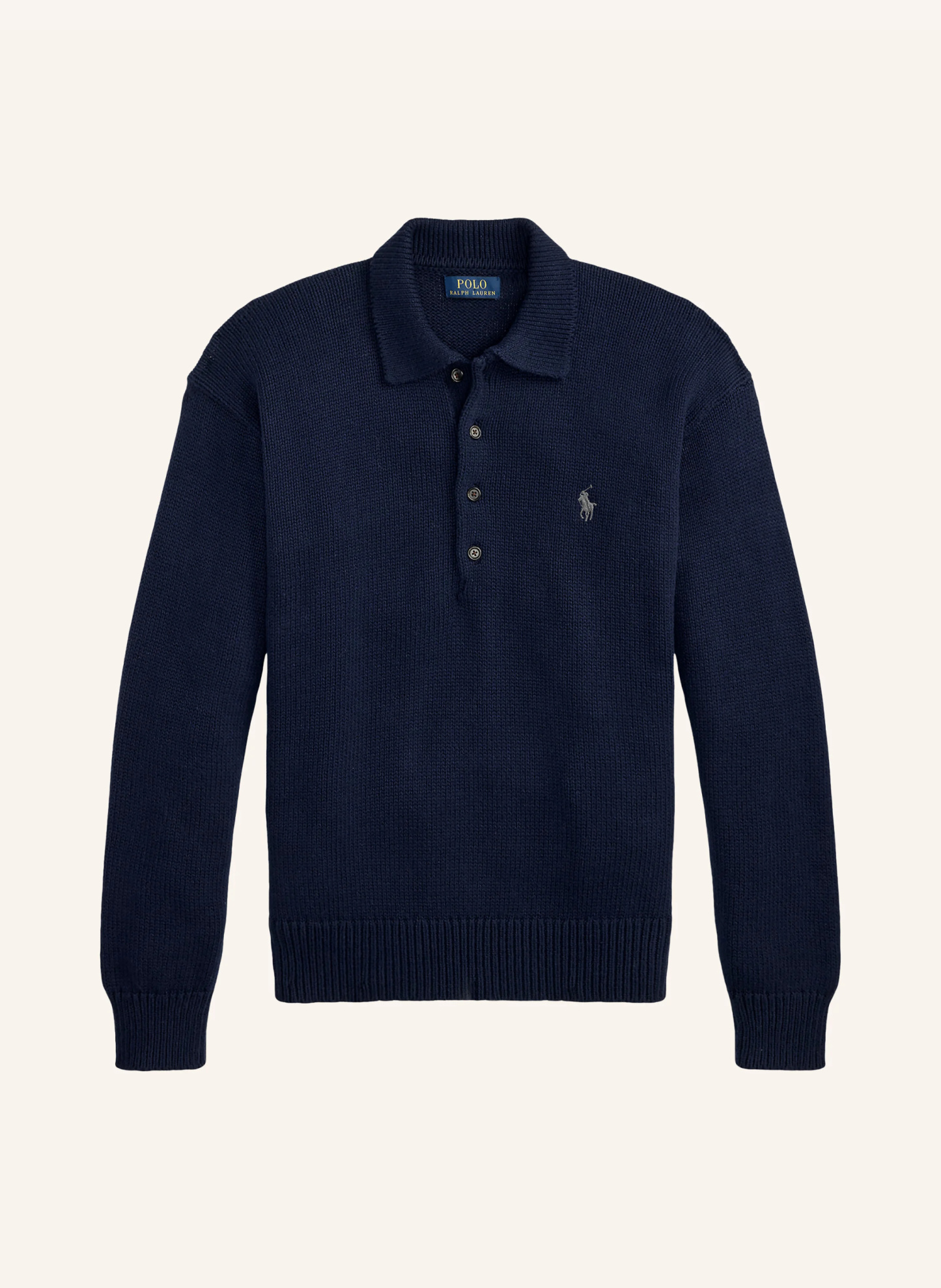 POLO RALPH LAUREN Strick-Poloshirt – DUNKELBLAU