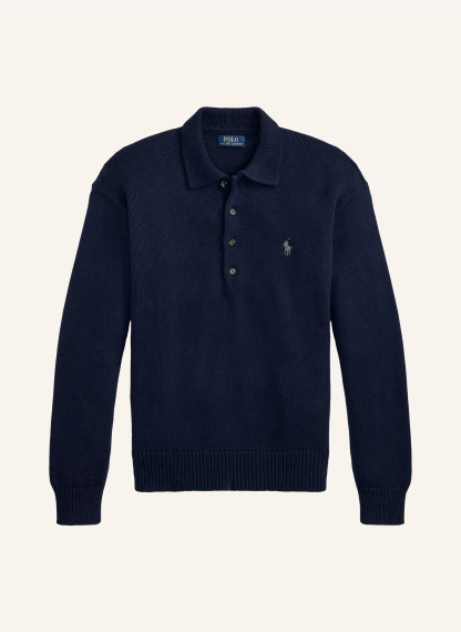 POLO RALPH LAUREN Strick-Poloshirt – DUNKELBLAU