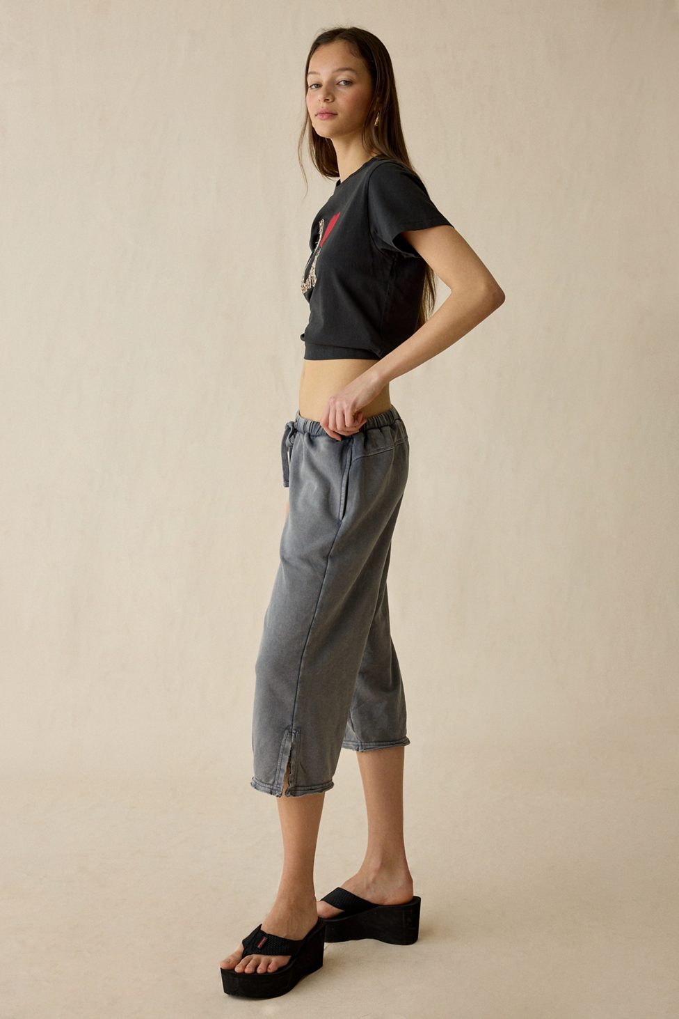 Out From Under Spring Breaker Slouch Capri Pants - Black