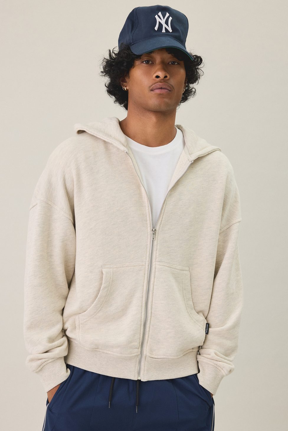 Standard Cloth Pregame Zip-Up Hoodie Sweatshirt - Oatmeal Heather