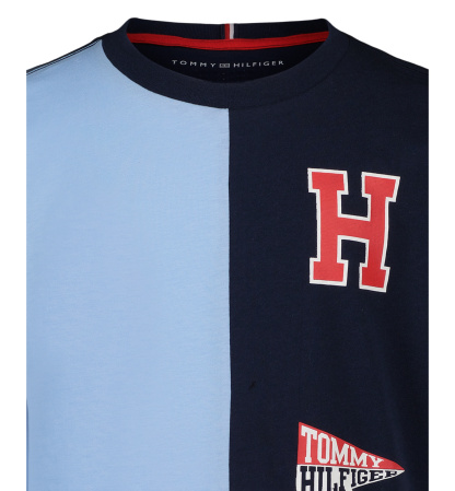 Tommy Hilfiger Boys' 2T-7 Stacked Logo Long-Sleeve T-Shirt - Navy Blazer