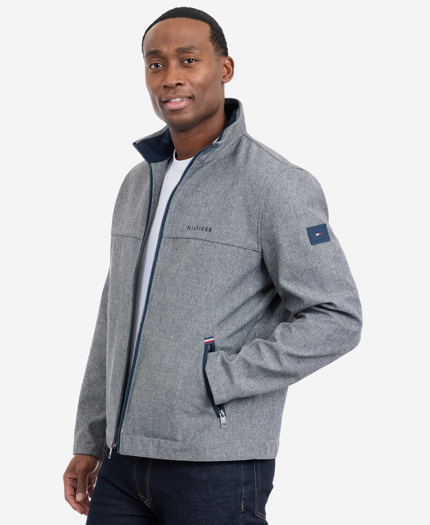 Tommy Hilfiger Men's Softshell Hipster Long-Sleeve Jacket - Heather Gray