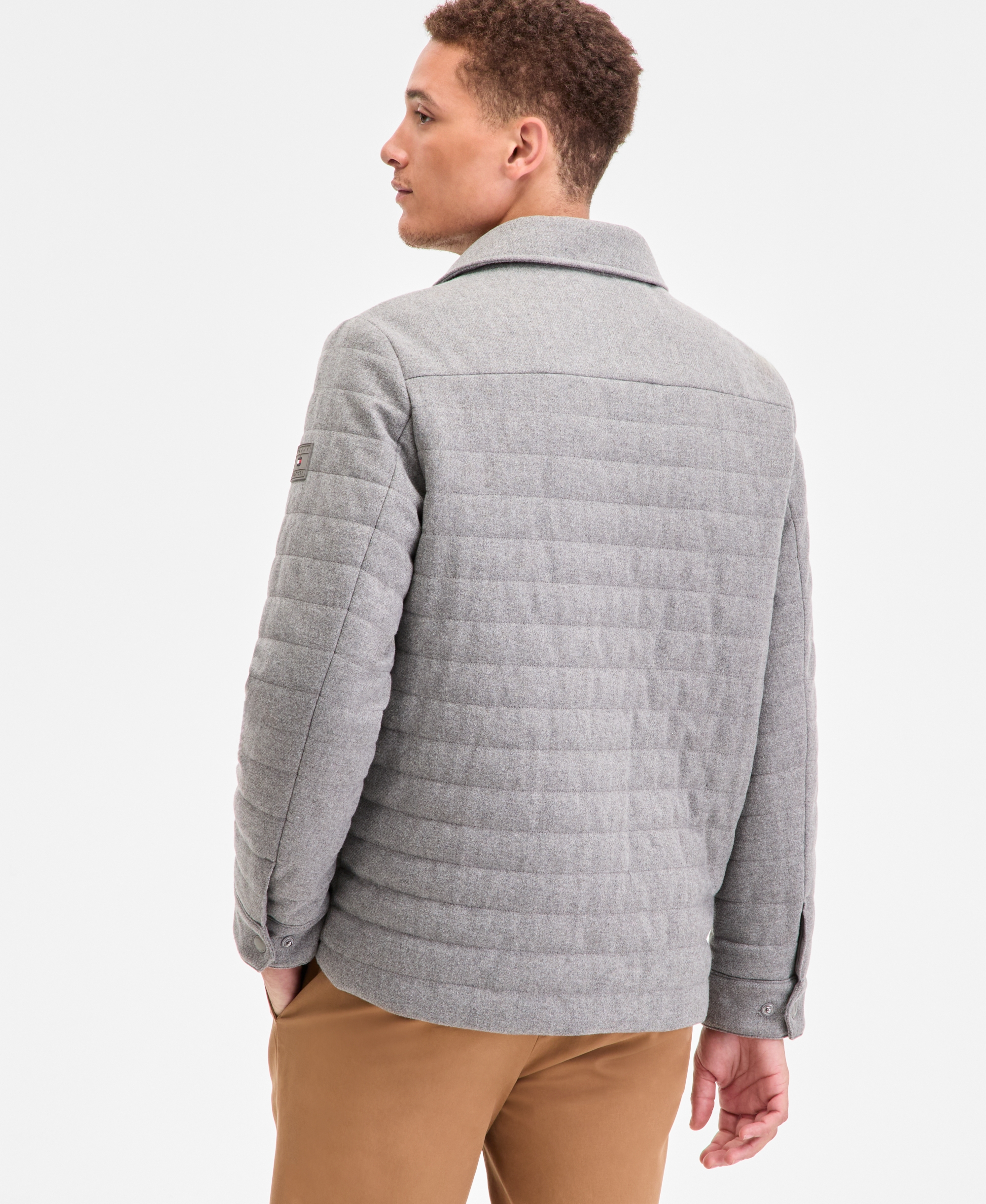 Tommy Hilfiger Men's Quilted Shirt Jacket - Heather Grey