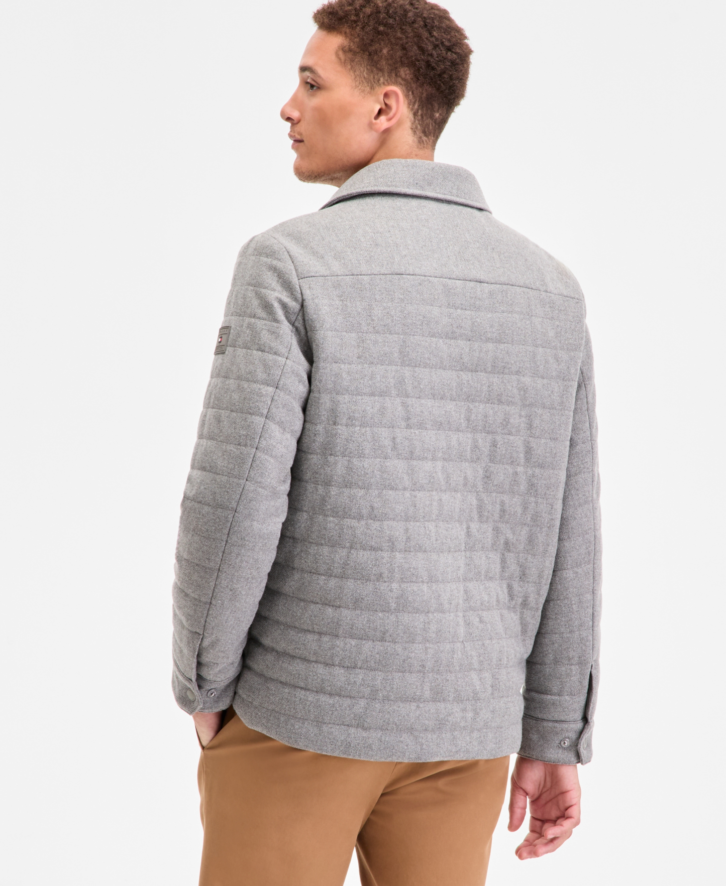 Tommy Hilfiger Men's Quilted Shirt Jacket - Heather Grey