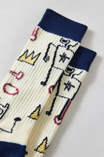 Basquiat King Crew Socks - Cream