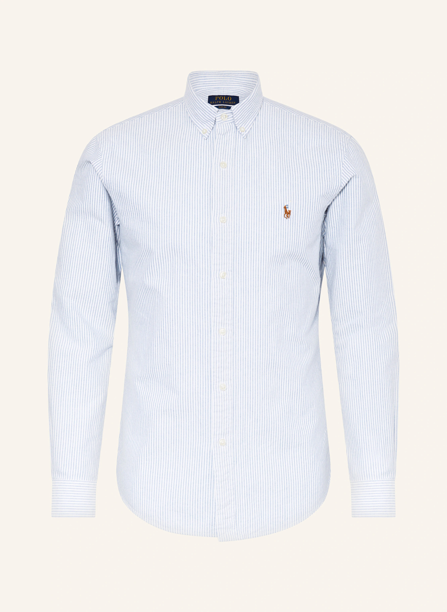 POLO RALPH LAUREN Oxfordhemd Slim Fit – HELLBLAU/ WEISS GESTREIFT