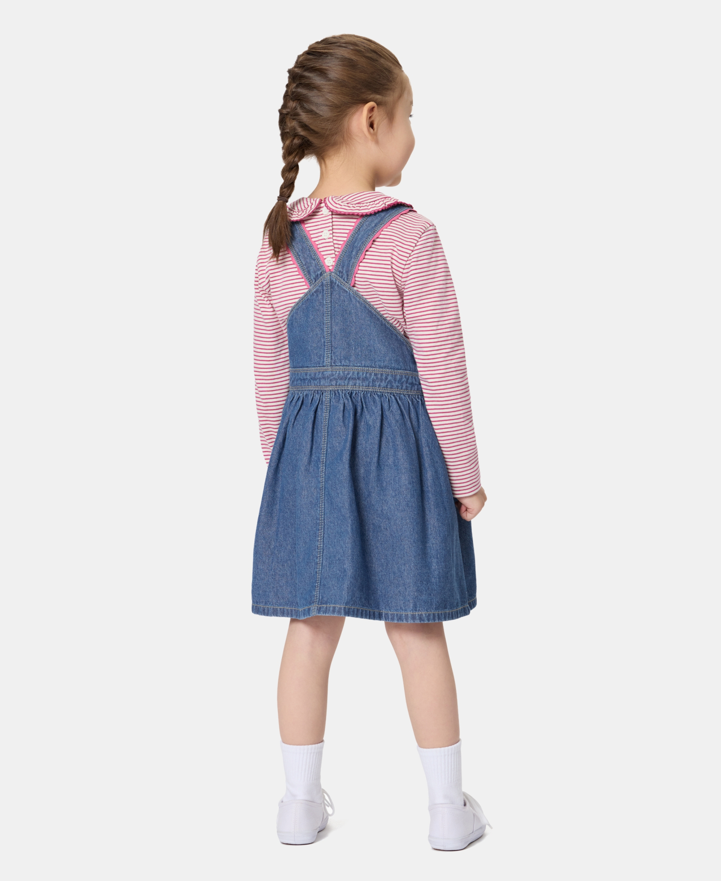 Tommy Hilfiger Girls' 2T-6X Striped Top and Jumper, 2-Piece Set - Blue/Pink