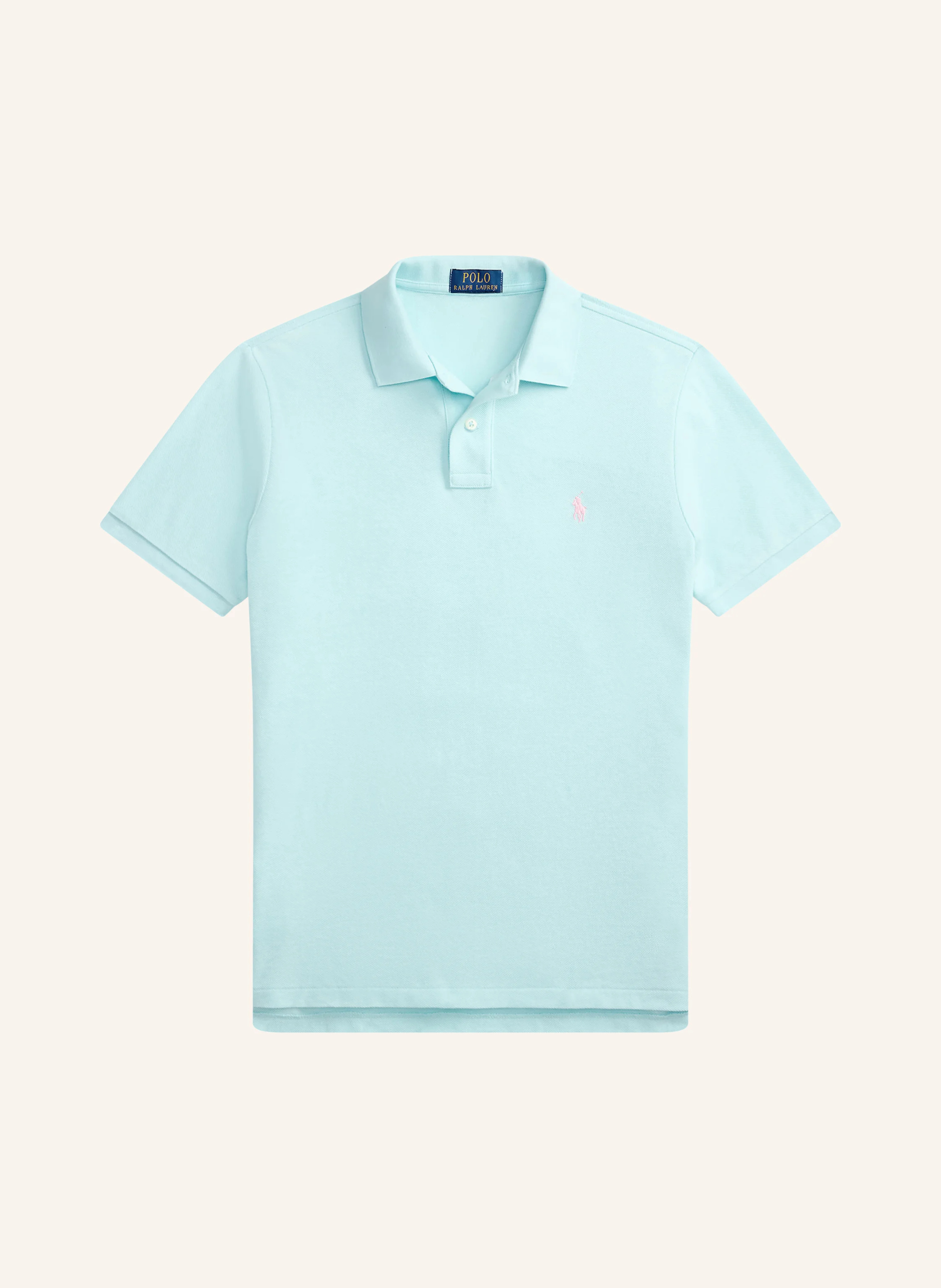 POLO RALPH LAUREN Piqué-Poloshirt Custom Slim Fit – TÜRKIS / ROSA