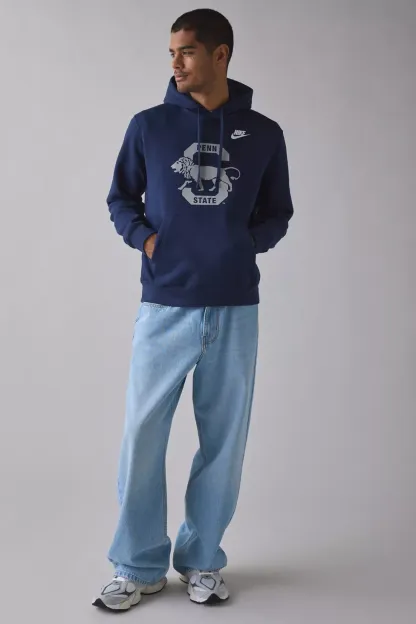 Fanatics Penn State University Graphic Nike Legacy Hoodie Sweatshirt - Navy